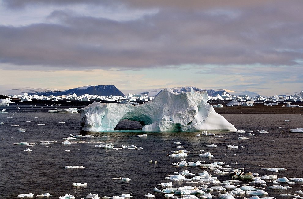 Многие айсберги под воздействием природных явлений имеют причудливые формы