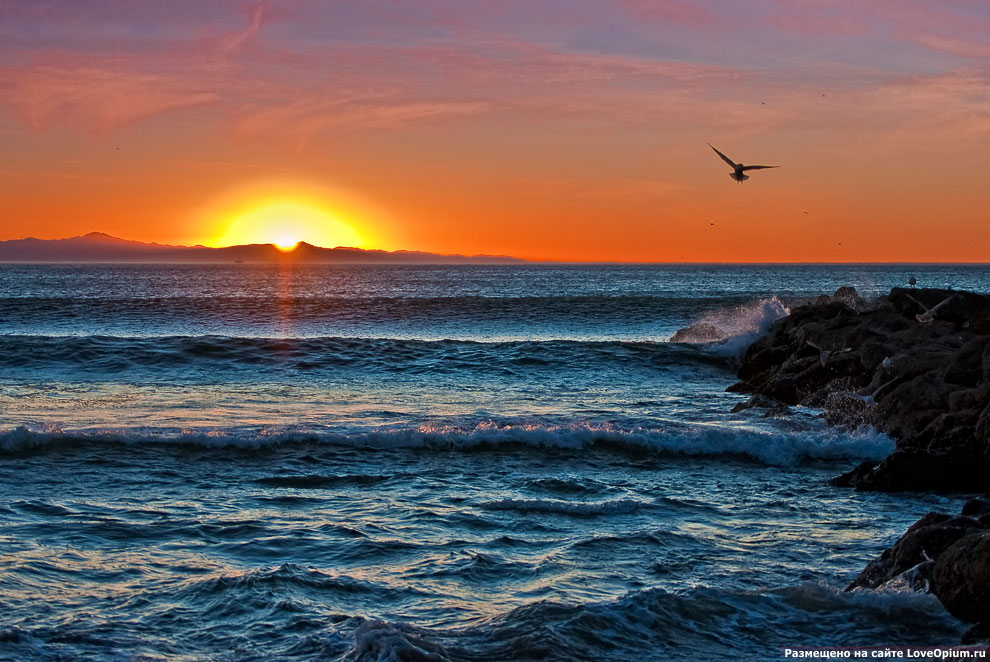 Закат над островами Санта-Крус