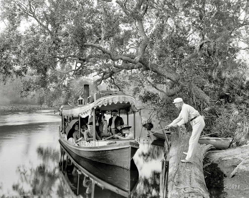Прогулочная лодка во Флориде, 1900 год