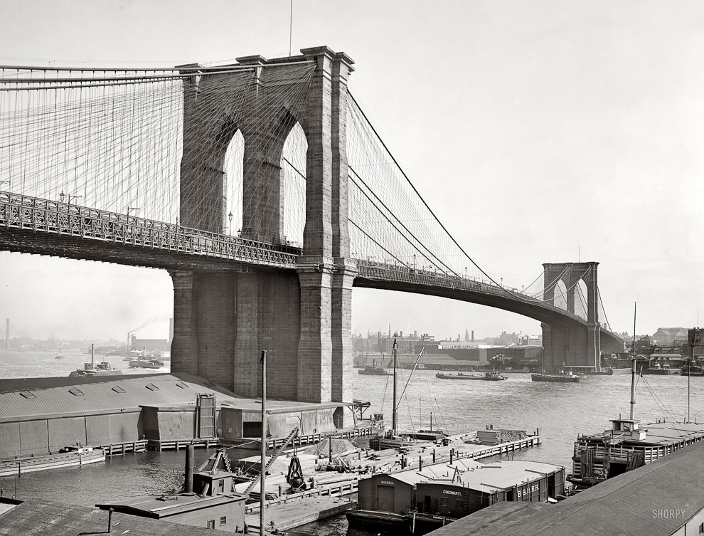 Бруклинский мост в Нью-Йорке, 1900 год