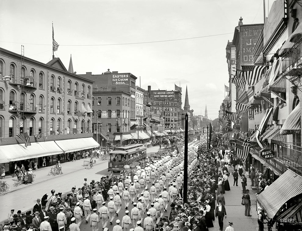 Марш рабочих в городе Баффало, штат Нью-Йорк, 1900 год