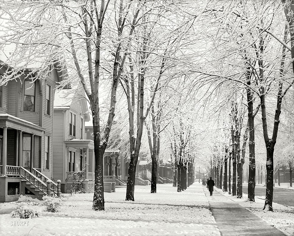 Зимнее утро в Детройте, 1905 год