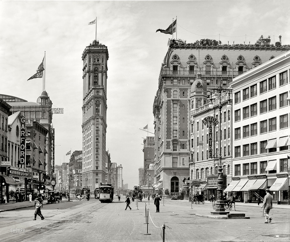 Нью-Йорк, площадь Таймс-сквер, 1908 год