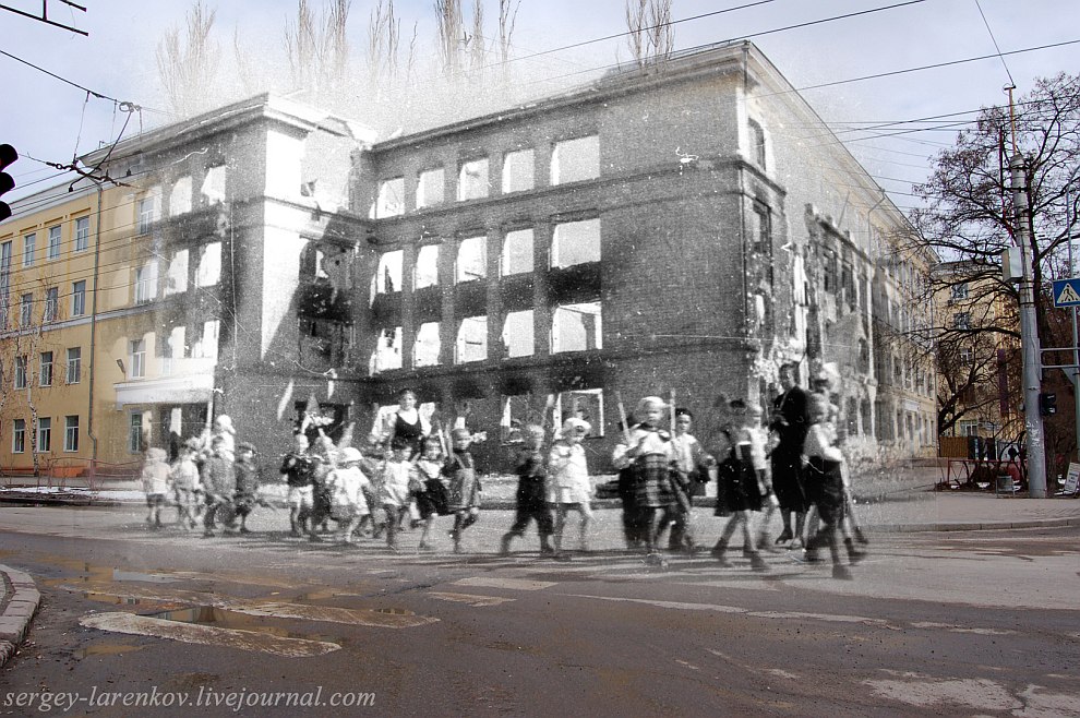 Сталинград 1943 — Волгоград 2013 Дети Сталинграда у разрушенного здания школы