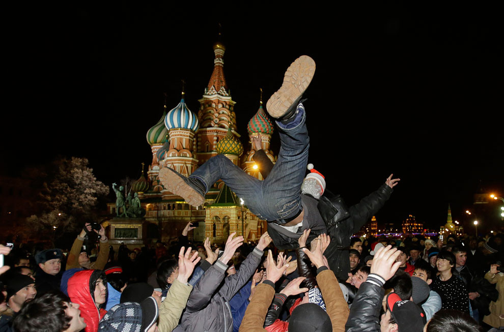 Приезжие встречают Новый год на Красной площади