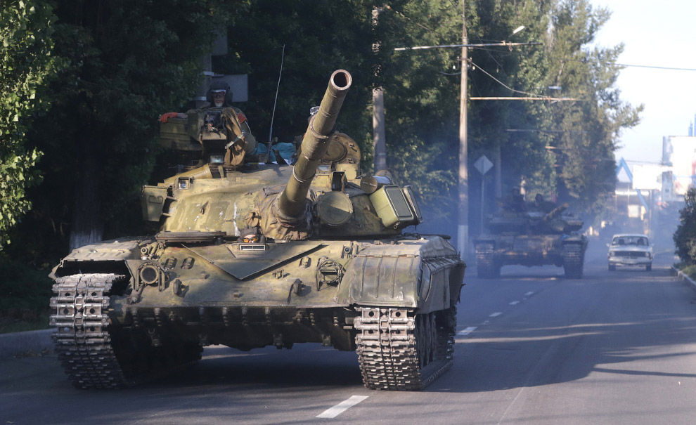 Повстанцы возле города Макеевка в Восточной Украине