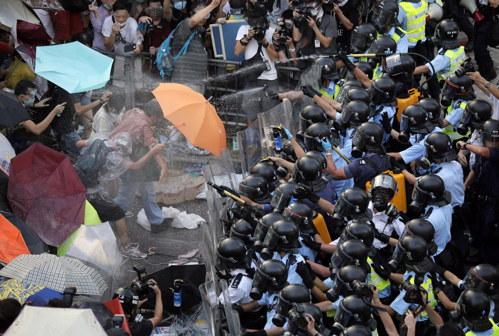 Перцовый аэрозоль против зонтиков, Гонконг