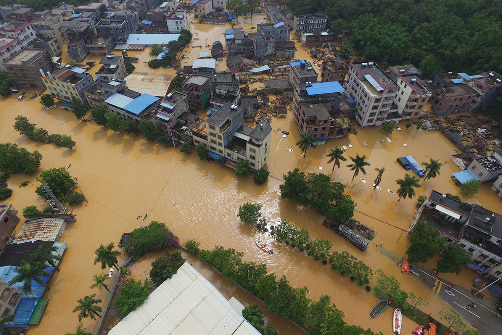 Наводнение на юге Китая в провинции Гуанчжоу