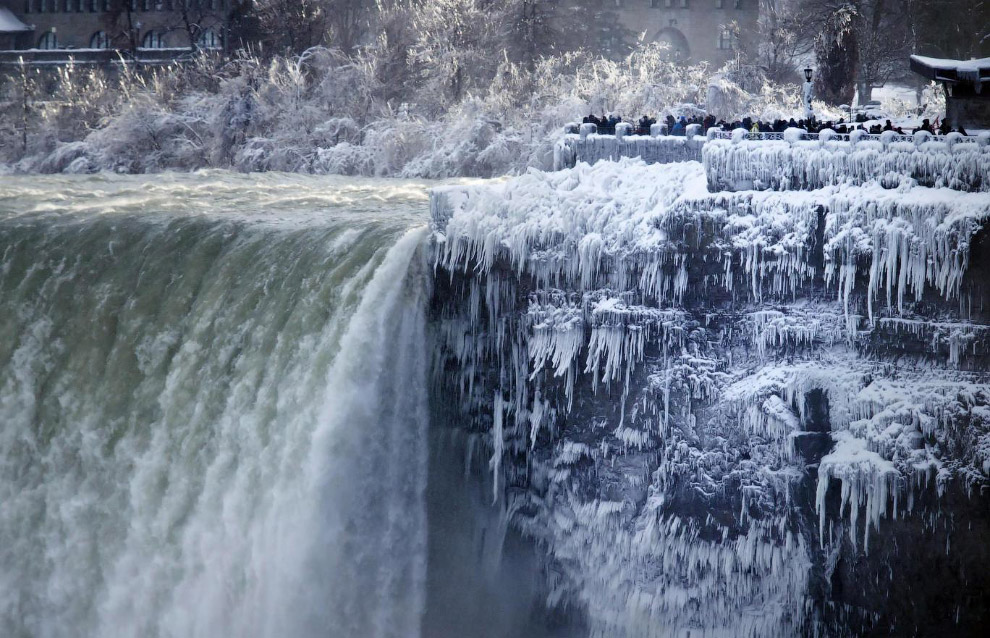 Замерзший Ниагарский водопад