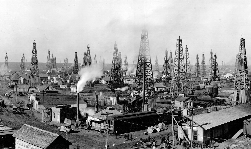 Нефтяные вышки 100 лет назад