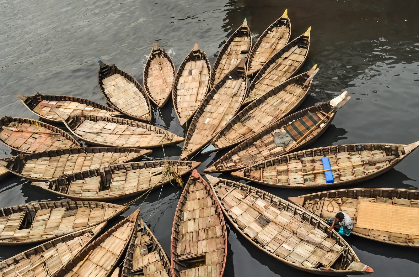 Стоянка лодок в Бангладеш