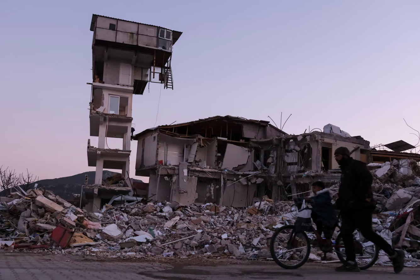 Разрушенный район в Хатае, Турция