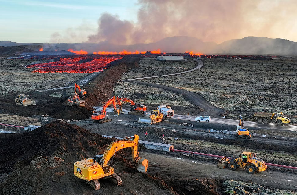 Извержение вулкана в Исландия