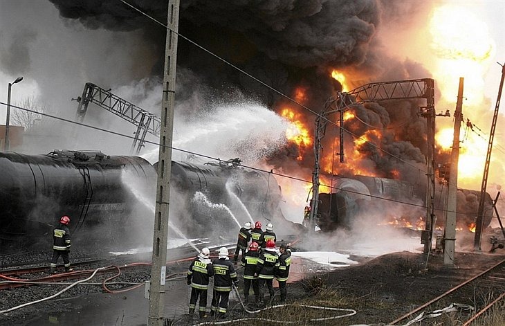 В Польше взорвался поезд