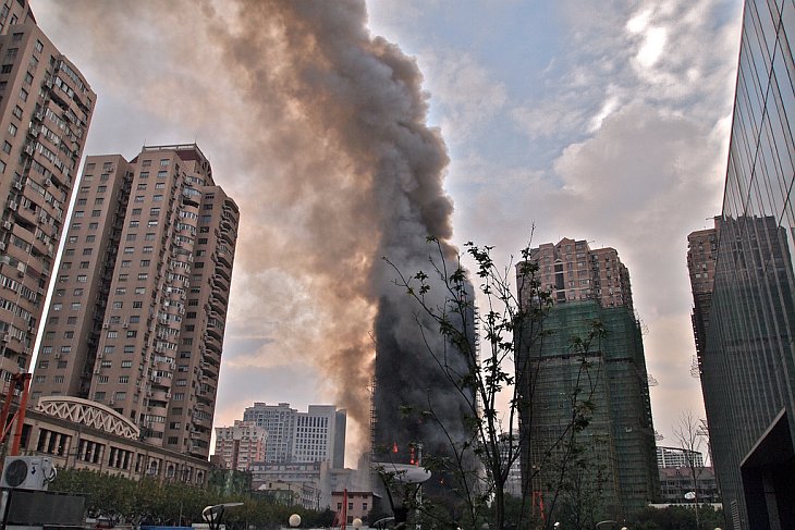 Крупнейший пожар в Шанхае