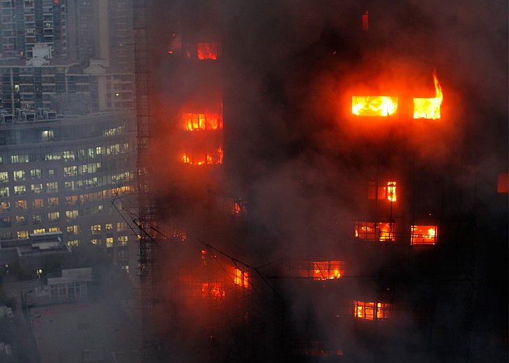 Крупнейший пожар в Шанхае