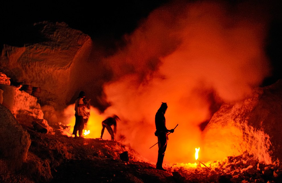 Захватывающие снимки вулкана Kawaha Ijen
