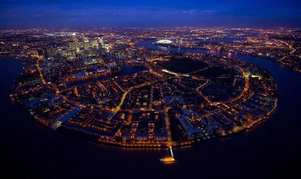 Ночной Лондон с высоты птичьего полета