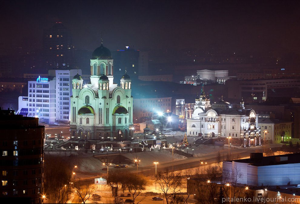Ночной Екатеринбург с высоты