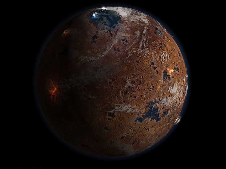 Уникальные виды Марса в цифровой обработке