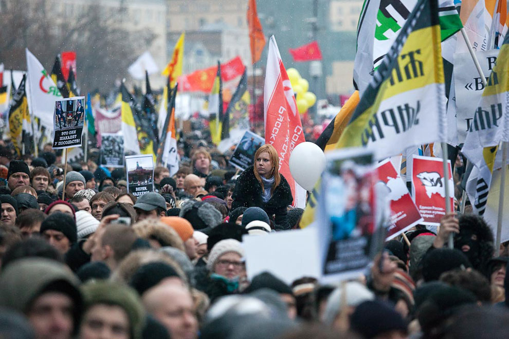 Митинг на Болотной площади в Москве против фальсификации выборов