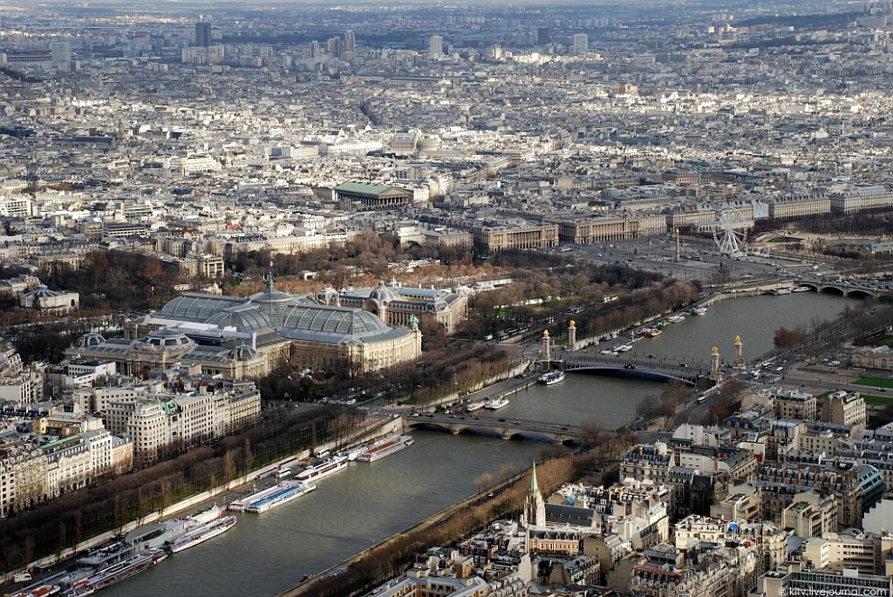 Виды Парижа с высоты Эйфелевой башни