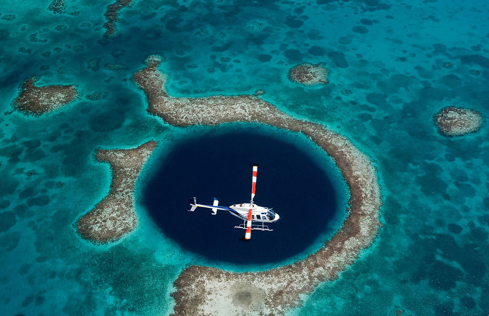 Great Blue Hole underwater sinkhole off the coast of Belize