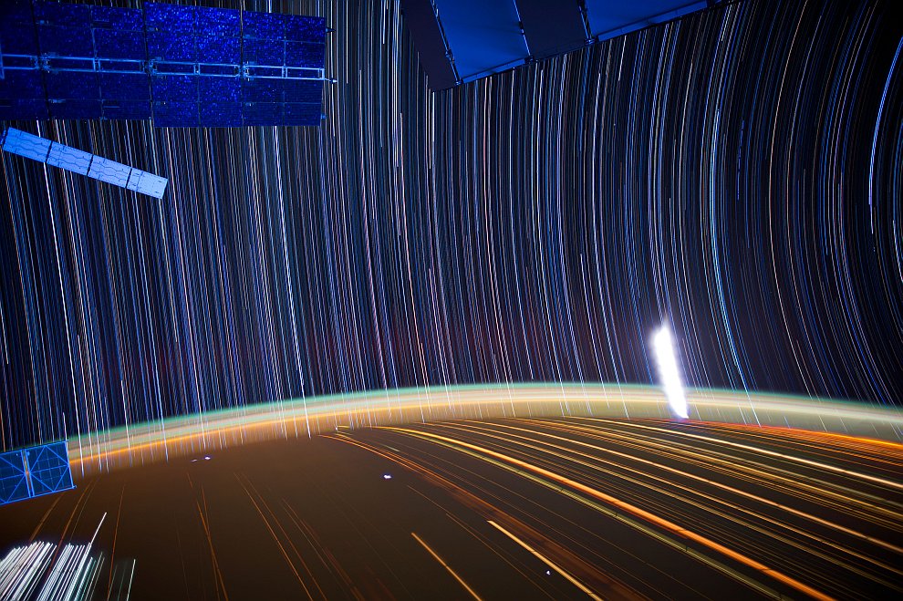 Звездные треки с Международной космической станции