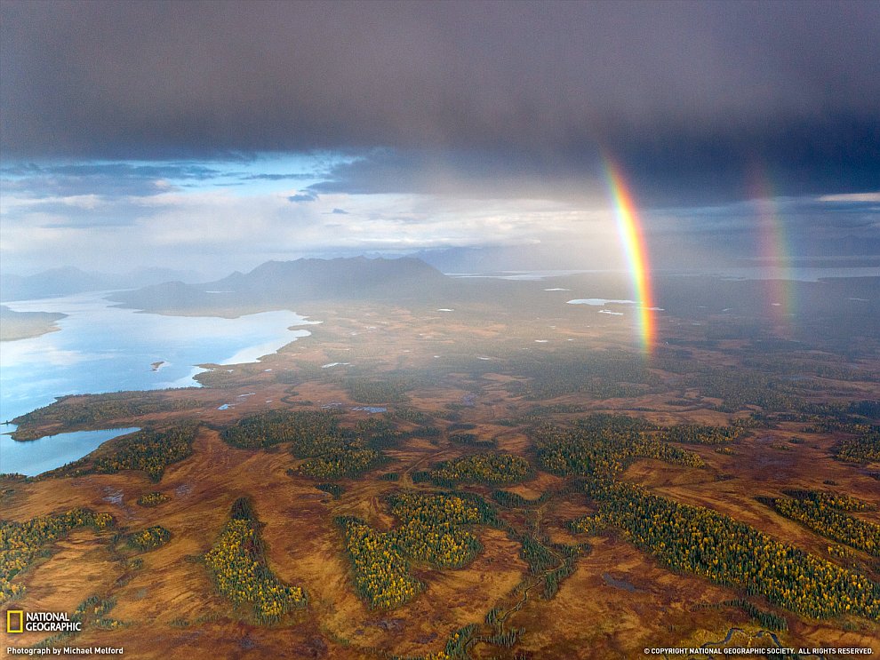 Двойная радуга на Аляске