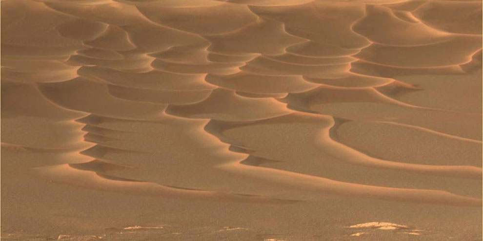 Марсианские дюны приблизительно 1 метр высотой