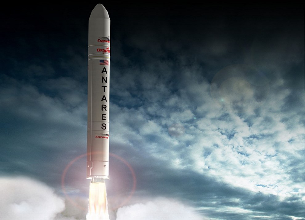 Запуск американской ракеты Антарес с советскими двигателями