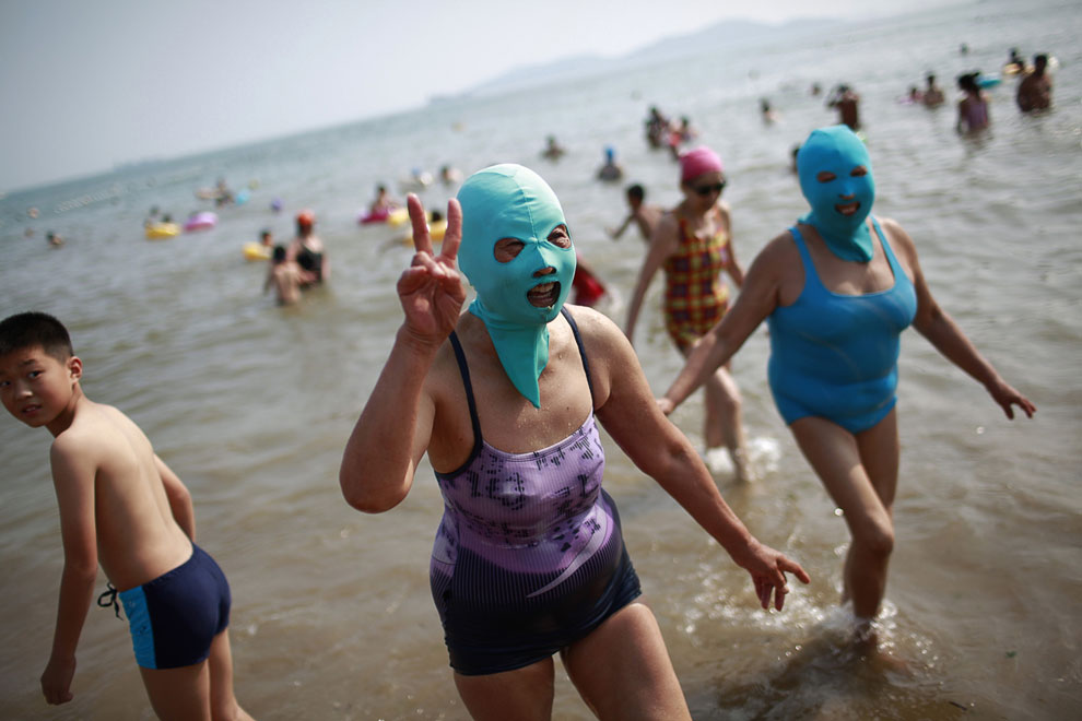 Нейлоновые маски для защиты от солнечных лучей на пляже