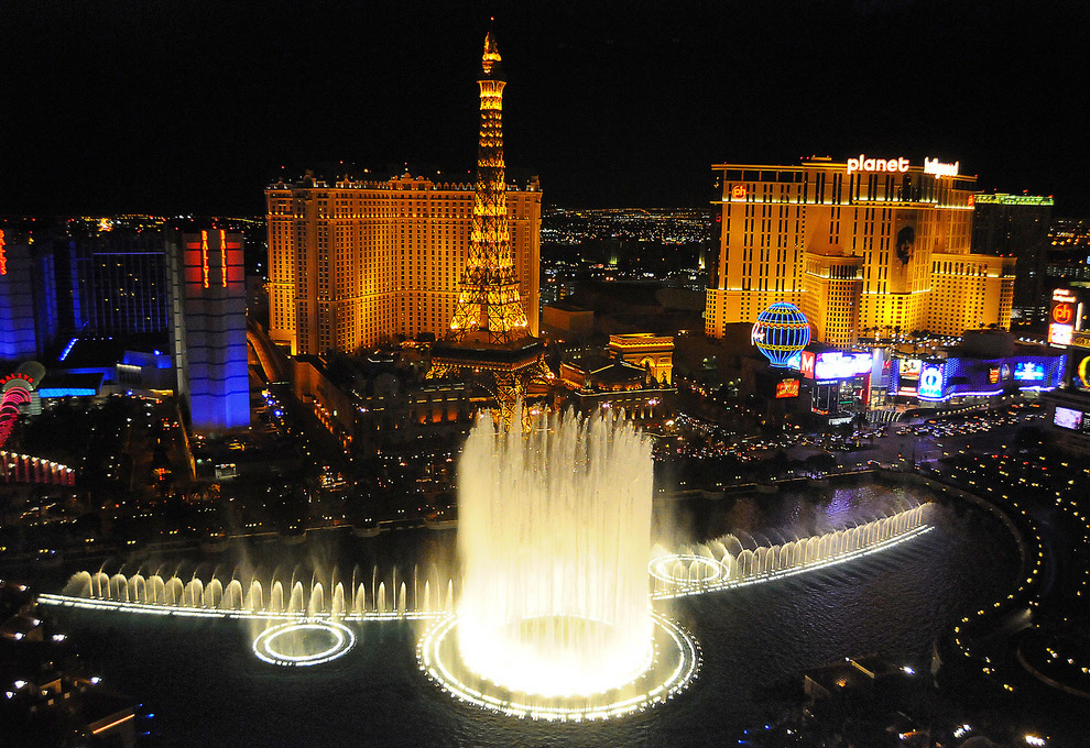 Фонтан Bellagio (Лас-Вегас) — самый знаменитый танцующий фонтан Америки