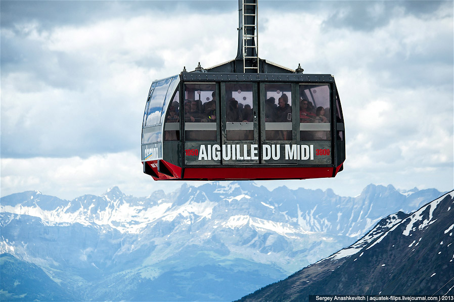 Горная вершина Aiguille Du Midi во Франции