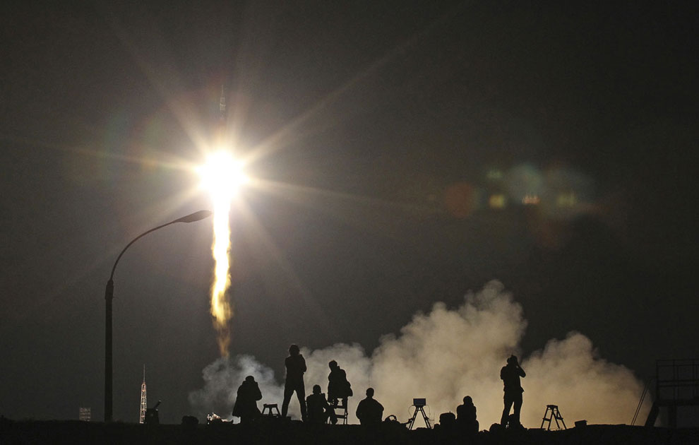Поехали! Старт космического корабля «Союз ТМА-09М» с космодрома Байконур, 29 мая 2013