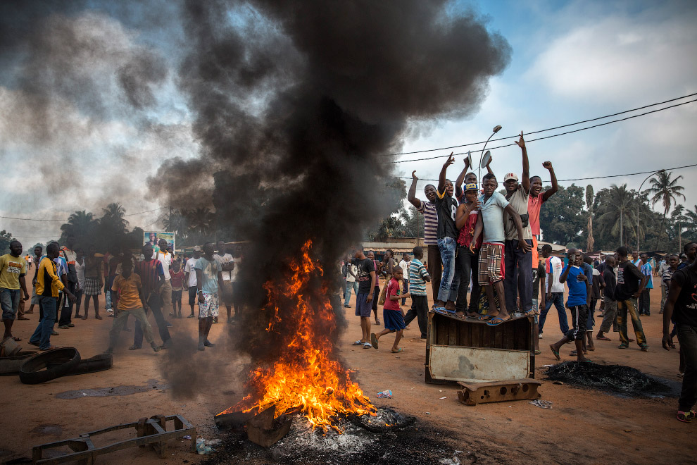 Акция протеста в центральноафриканской республике Банги
