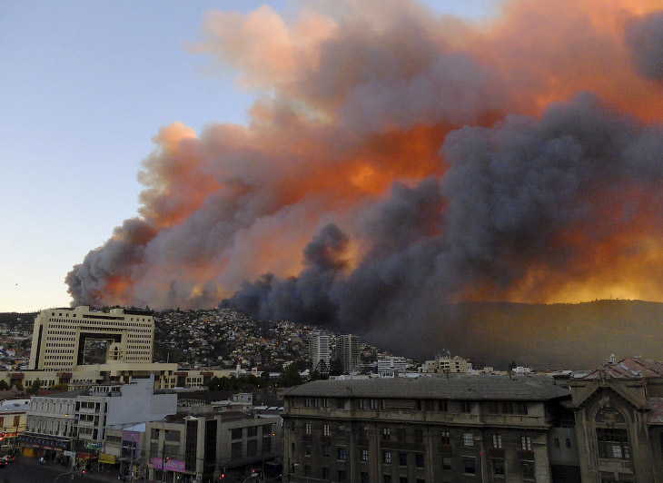 Рекордный пожар в Вальпараисо