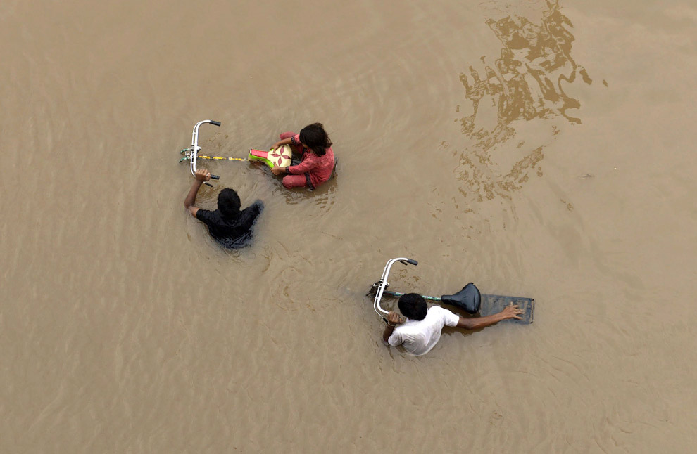 Исторический наводнение в Индии и Пакистане
