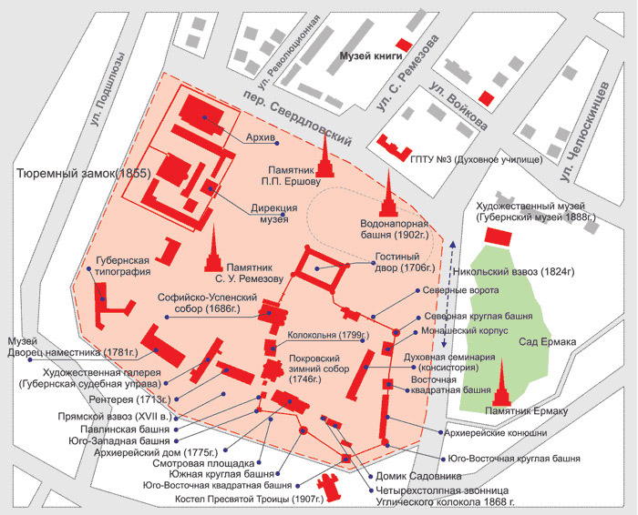 план-схема Тобольского кремля