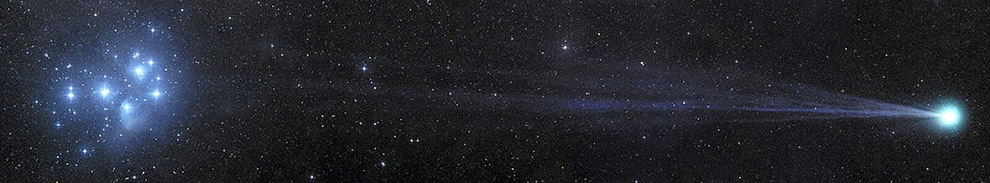 Плеяды (Семь сестёр) и комета Лавджоя