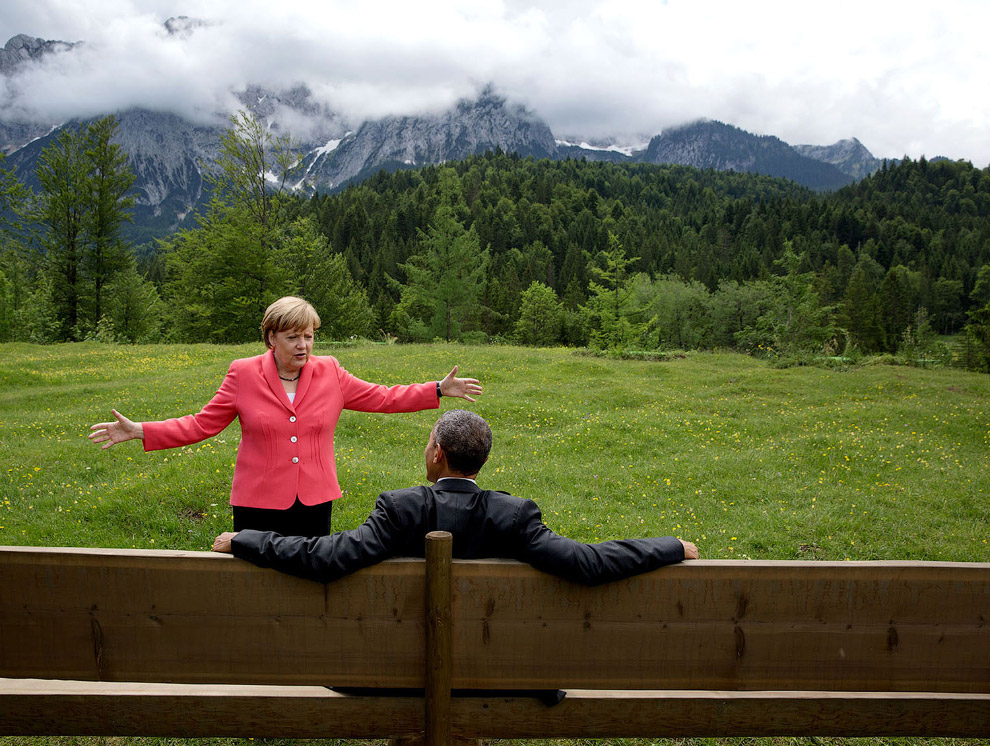 Ангела Меркель и барак Обама в Германии