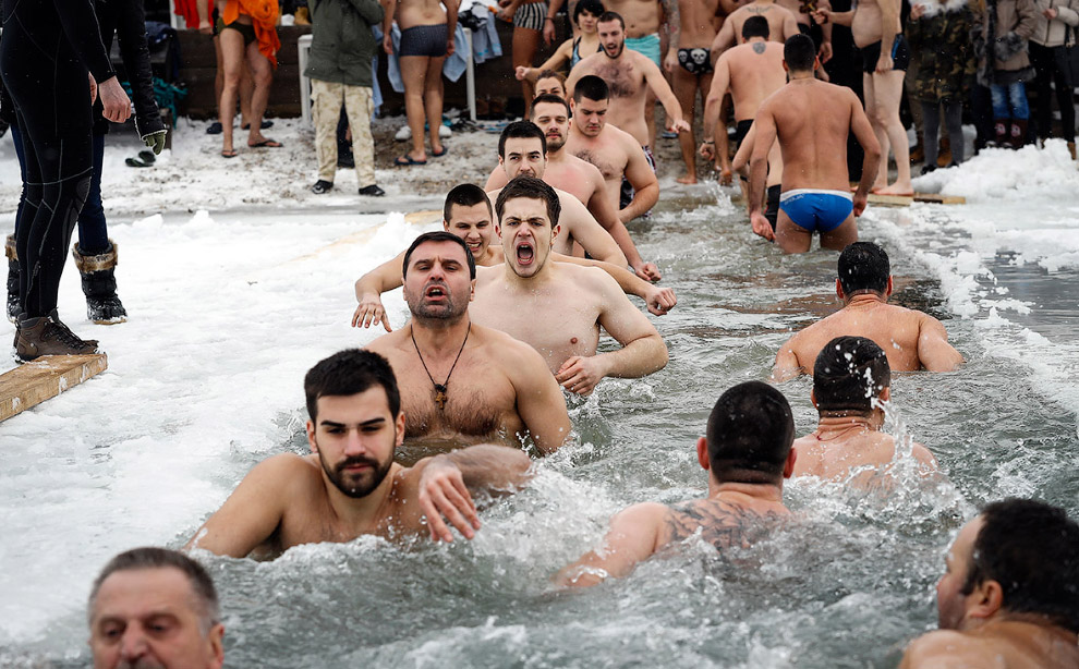 Крещенские купания 2017 в Белграде, Сербия