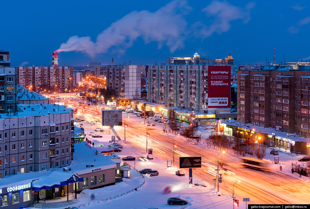 Одна из главных магистралей Сургута — проспект Ленина. 