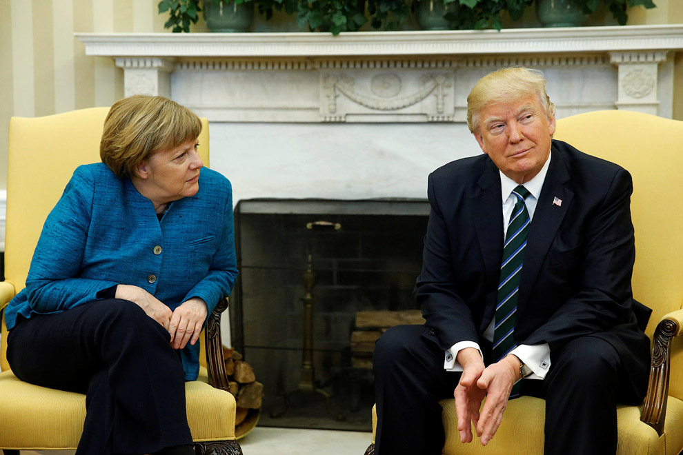 Первая встреча Трампа и Меркель