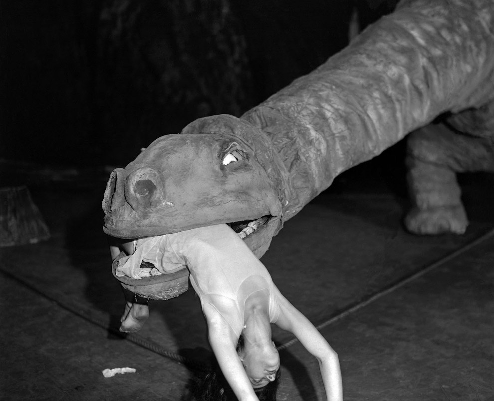 Театральное шоу с динозавром