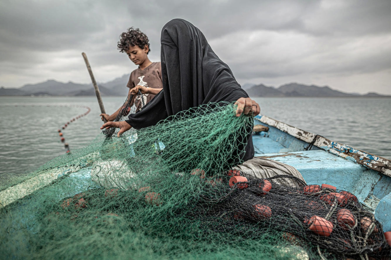Рыбаки в заливе Хор-Омейра, Йемен