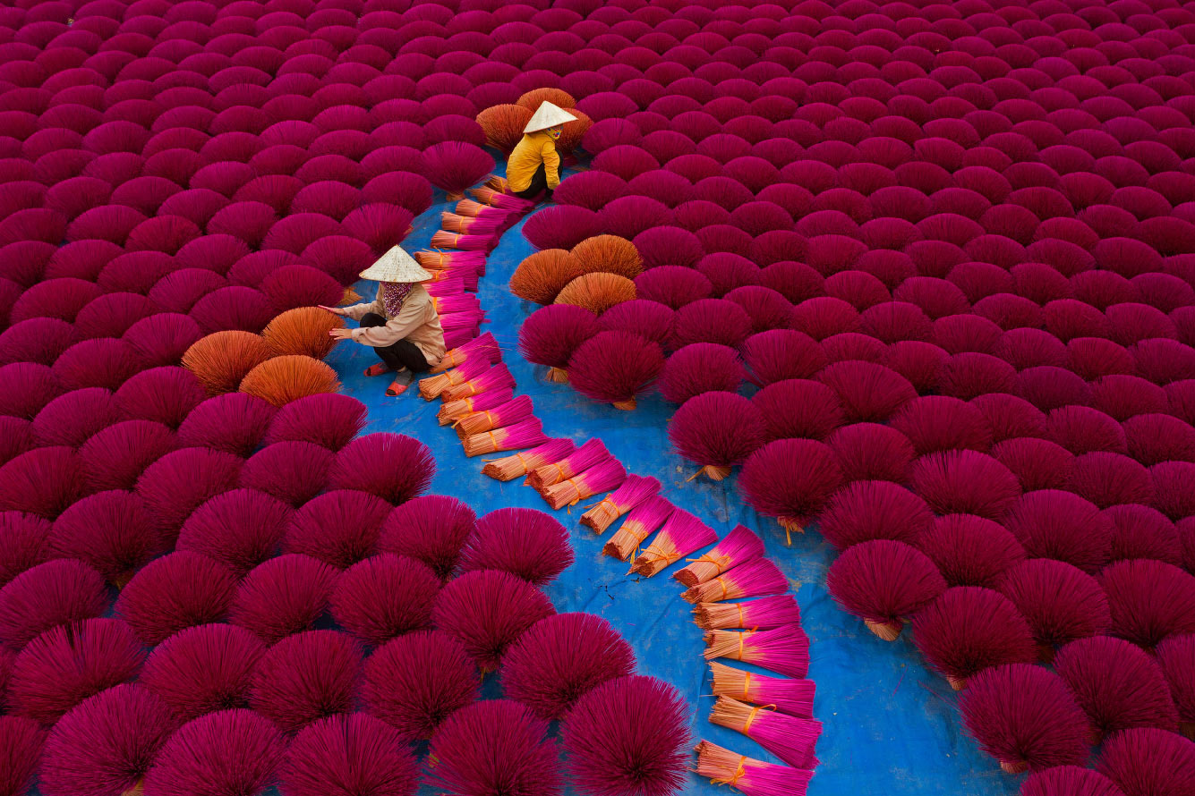 Сушка ароматических палочек, Ханой, Вьетнам