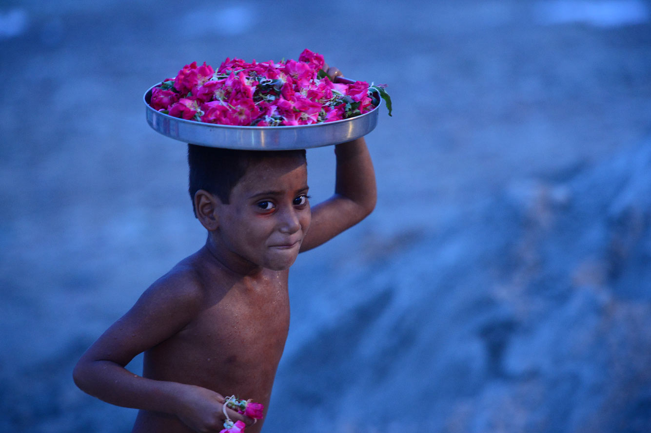 Продавец цветов в Аллахабаде