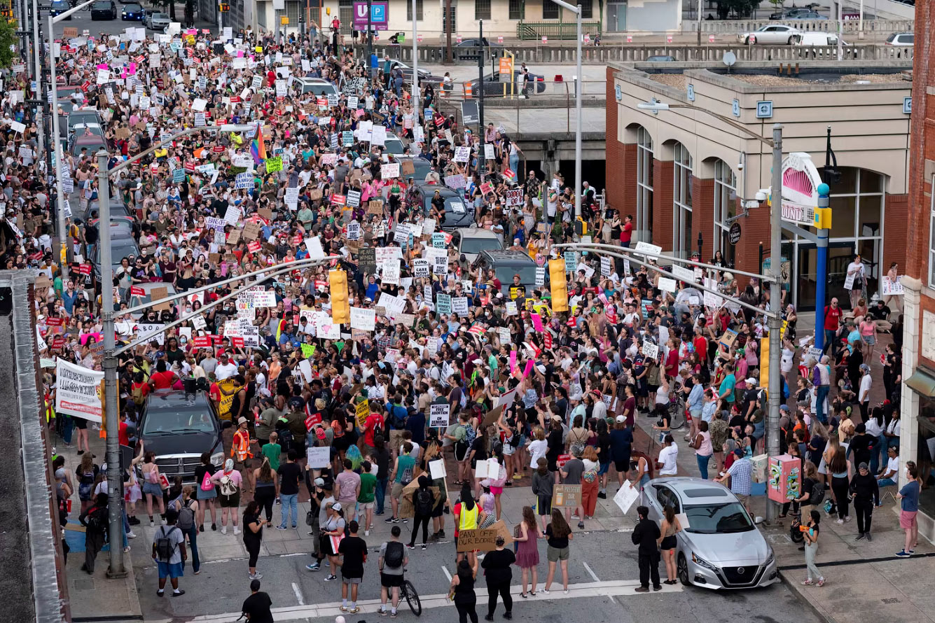 Протесты в центре Атланты, штат Джорджия