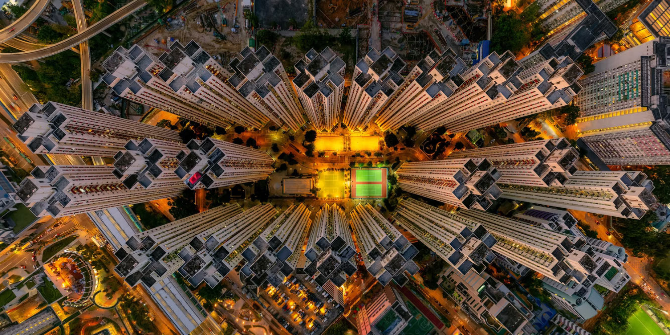 Вид с воздуха на Гонконг
